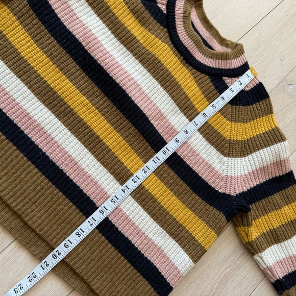 Madewell Striped Tilden Pullover Sweater Merino Wool Blend Size Small - Picture 3 of 13
